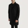 wool mens coats and jackets Petrillo Black Wool Single Breasted fronts