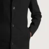 wool mens coats and jackets Petrillo Black Wool Single Breasted sides