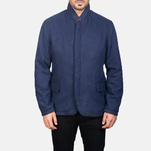 wool mens coats and jackets Thomas Blue