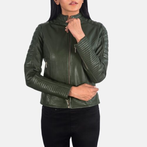 Womens Adalyn Quilted Green Cafe 1 Dignity Leather